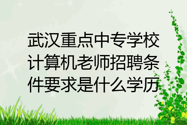 武汉重点中专学校计算机老师招聘条件要求是什么学历