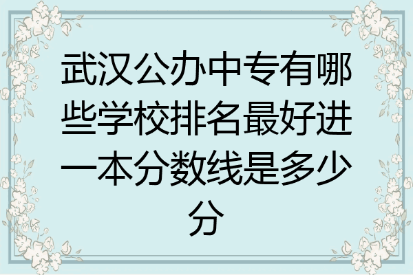 武汉公办中专有哪些学校排名最好进一本分数线是多少分