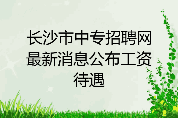 长沙市中专招聘网最新消息公布工资待遇