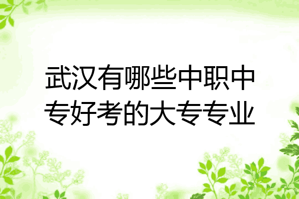 武汉有哪些中职中专好考的大专专业