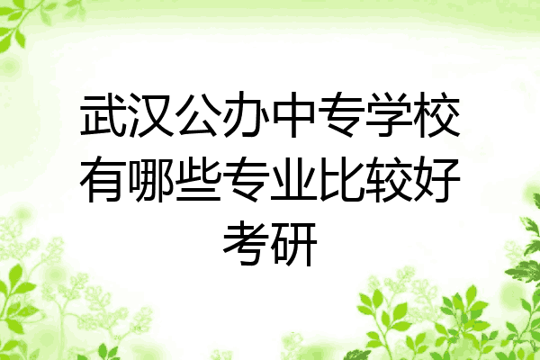 武汉公办中专学校有哪些专业比较好考研