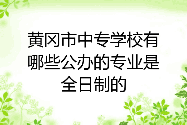 黄冈市中专学校有哪些公办的专业是全日制的