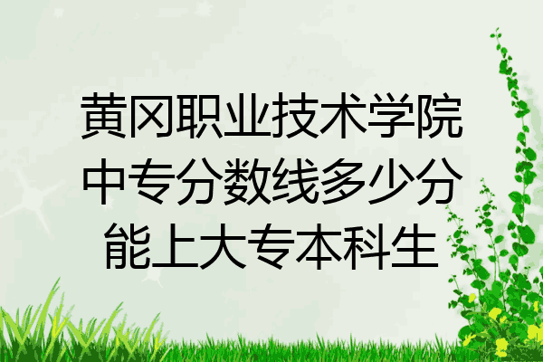 黄冈职业技术学院中专分数线多少分能上大专本科生