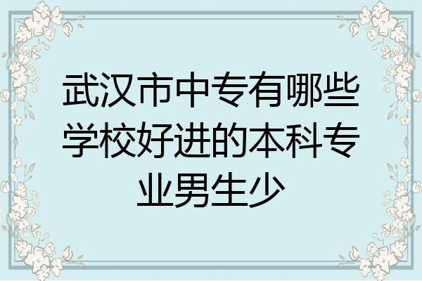 武汉市中专有哪些学校好进的本科专业男生少