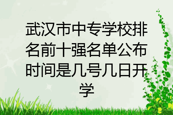武汉市中专学校排名前十强名单公布时间是几号几日开学