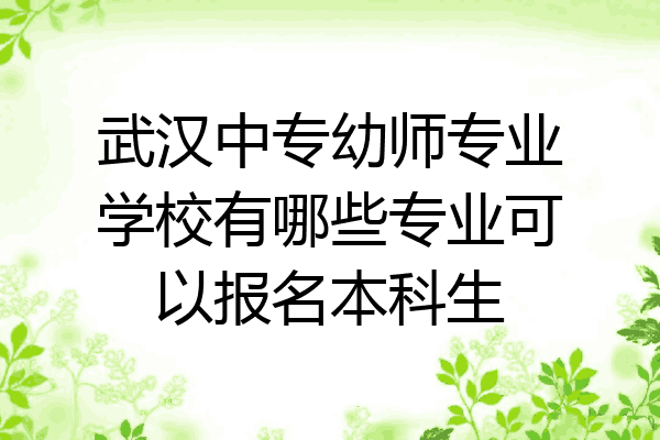 武汉中专幼师专业学校有哪些专业可以报名本科生