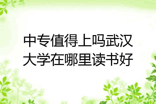 中专值得上吗武汉大学在哪里读书好