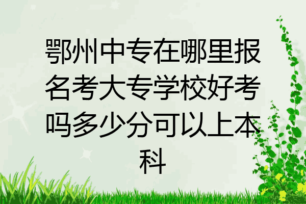 鄂州中专在哪里报名考大专学校好考吗多少分可以上本科