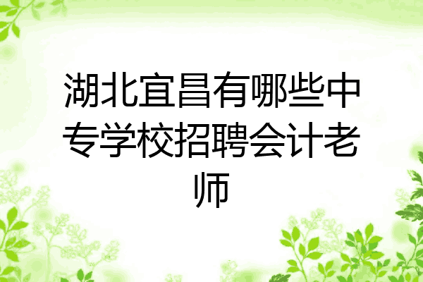 湖北宜昌有哪些中专学校招聘会计老师