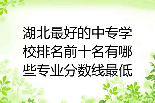 湖北最好的中专学校排名前十名有哪些专业分数线最低