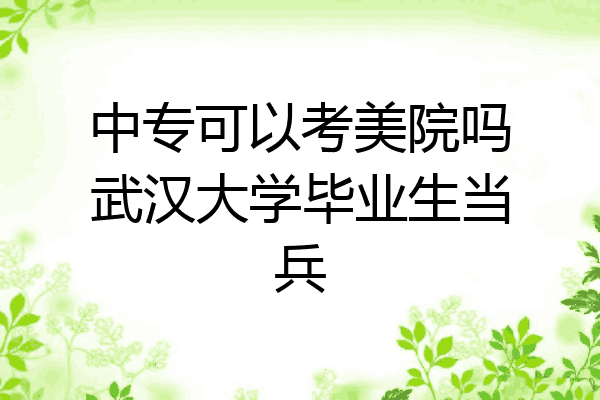 中专可以考美院吗武汉大学毕业生当兵
