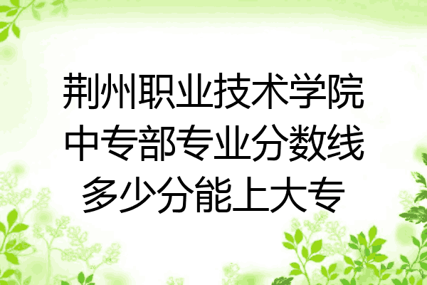 荆州职业技术学院中专部专业分数线多少分能上大专