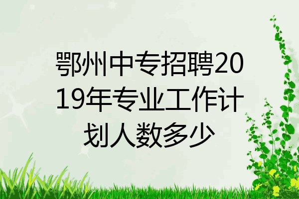 鄂州中专招聘2019年专业工作计划人数多少