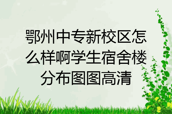 鄂州中专新校区怎么样啊学生宿舍楼分布图图高清