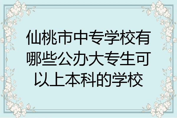 仙桃市中专学校有哪些公办大专生可以上本科的学校
