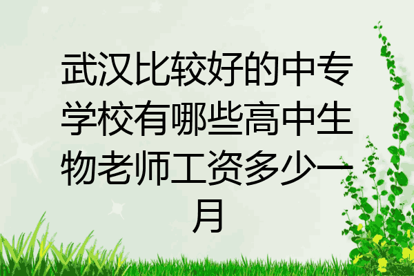 武汉比较好的中专学校有哪些高中生物老师工资多少一月