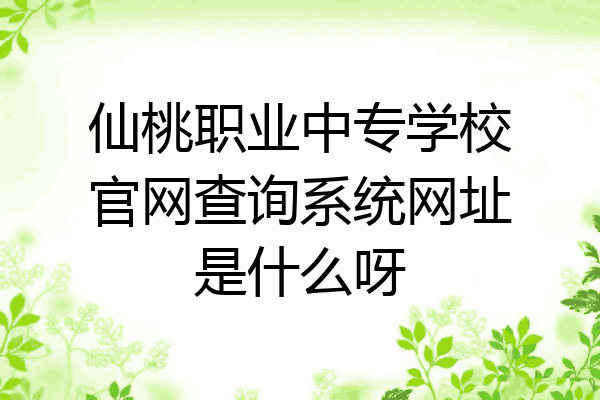 仙桃职业中专学校官网查询系统网址是什么呀