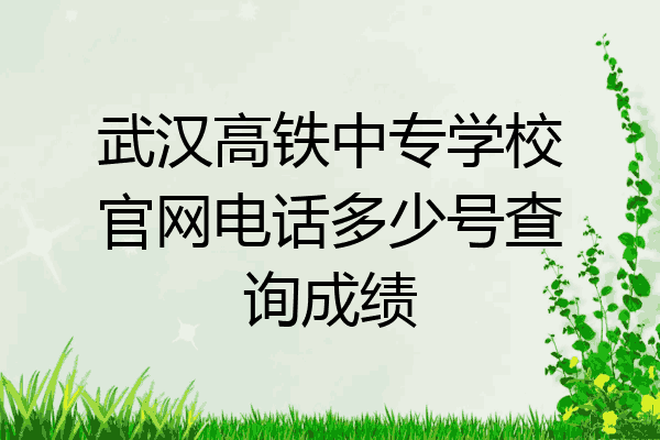 武汉高铁中专学校官网电话多少号查询成绩