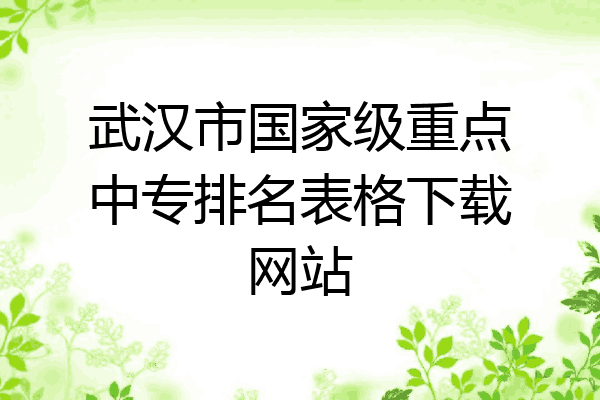 武汉市国家级重点中专排名表格下载网站