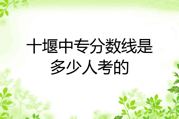 十堰中专分数线是多少人考的