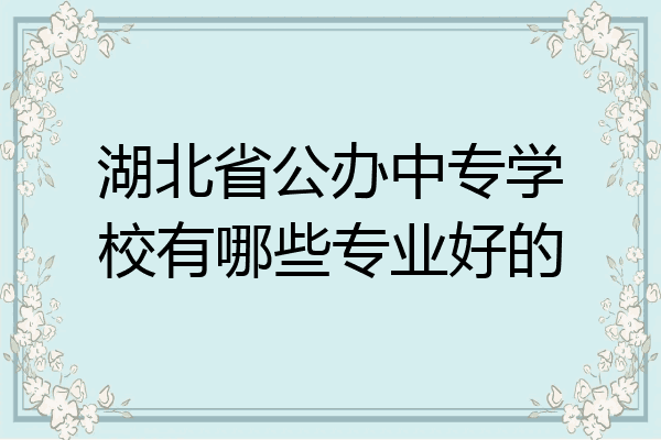 湖北省公办中专学校有哪些专业好的