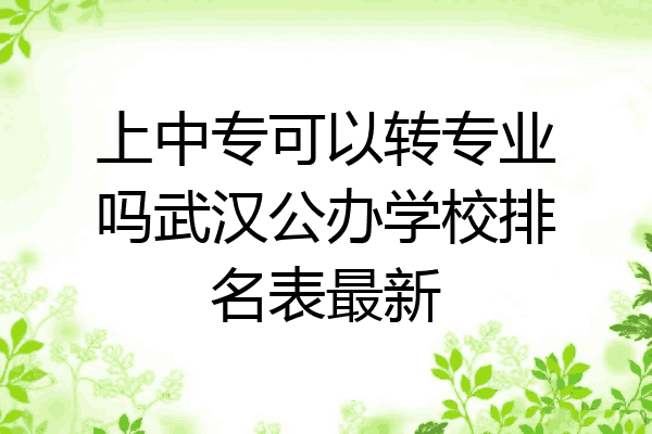 上中专可以转专业吗武汉公办学校排名表最新