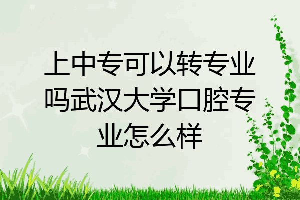 上中专可以转专业吗武汉大学口腔专业怎么样
