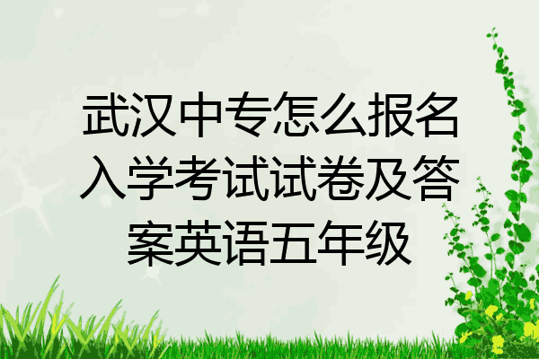武汉中专怎么报名入学考试试卷及答案英语五年级
