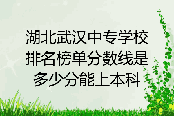 湖北武汉中专学校排名榜单分数线是多少分能上本科