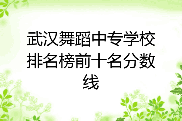 武汉舞蹈中专学校排名榜前十名分数线