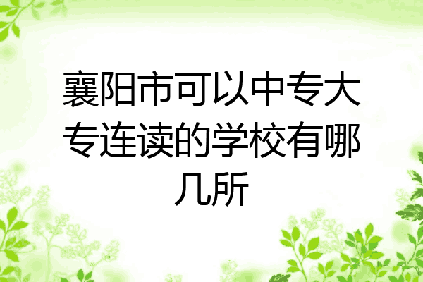 襄阳市可以中专大专连读的学校有哪几所