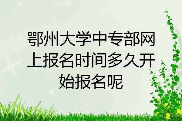 鄂州大学中专部网上报名时间多久开始报名呢