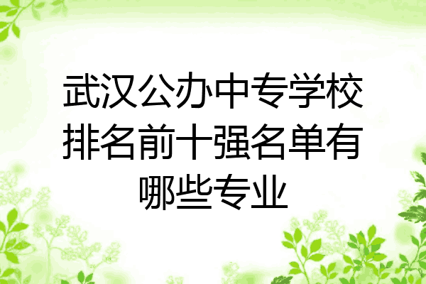 武汉公办中专学校排名前十强名单有哪些专业