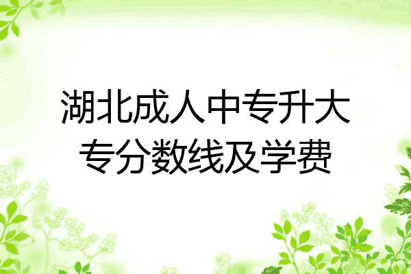 湖北成人中专升大专分数线及学费