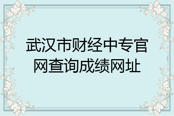 武汉市财经中专官网查询成绩网址