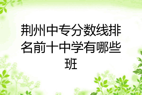荆州中专分数线排名前十中学有哪些班