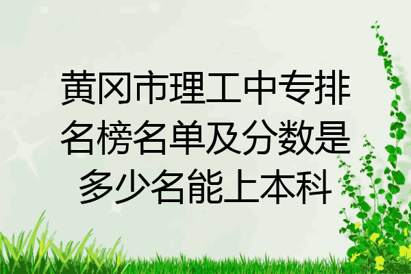 黄冈市理工中专排名榜名单及分数是多少名能上本科