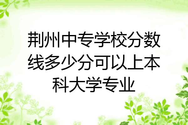荆州中专学校分数线多少分可以上本科大学专业