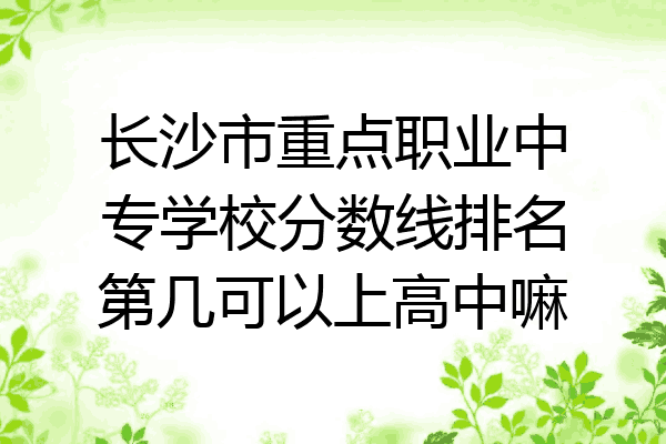 长沙市重点职业中专学校分数线排名第几可以上高中嘛