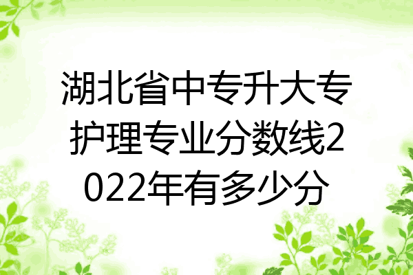 湖北省中专升大专护理专业分数线2022年有多少分