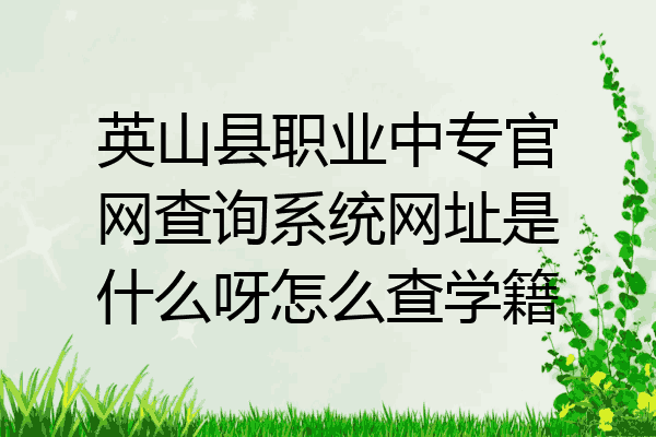 英山县职业中专官网查询系统网址是什么呀怎么查学籍