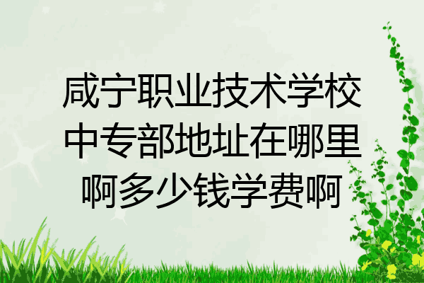 咸宁职业技术学校中专部地址在哪里啊多少钱学费啊