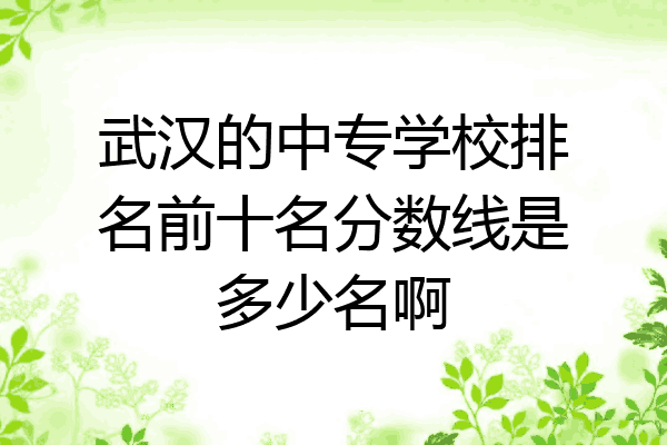 武汉的中专学校排名前十名分数线是多少名啊