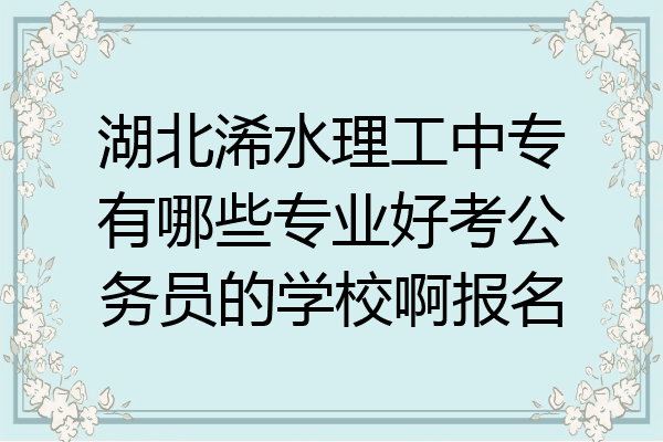 湖北浠水理工中专有哪些专业好考公务员的学校啊报名