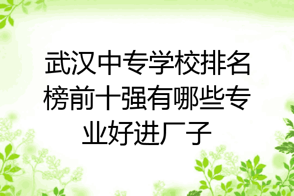 武汉中专学校排名榜前十强有哪些专业好进厂子