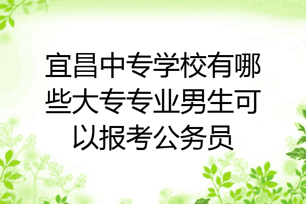 宜昌中专学校有哪些大专专业男生可以报考公务员