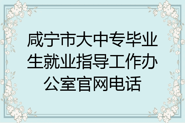 咸宁市大中专毕业生就业指导工作办公室官网电话