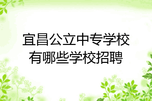 宜昌公立中专学校有哪些学校招聘