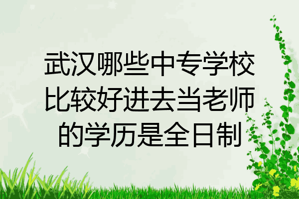 武汉哪些中专学校比较好进去当老师的学历是全日制