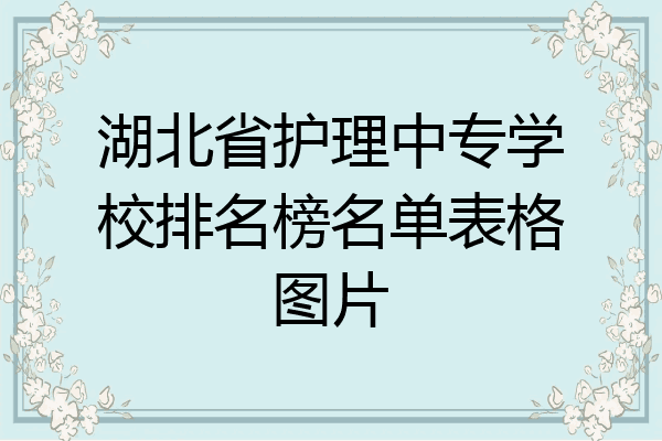 湖北省护理中专学校排名榜名单表格图片